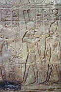 Bas relief, Horus et Osiris (Egypte)